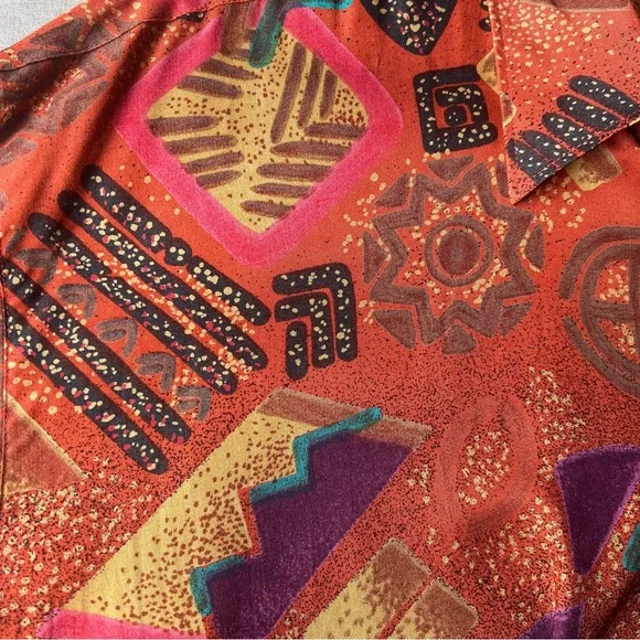 Camargue Men's Long Sleeve Button Up Shirt Sz XL Summer Vacation Hawaiian Funky - Picture 8 of 11